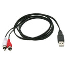 USB To 2 RCA Cable USB Adapter To Audio Jack Easy Operation Cable