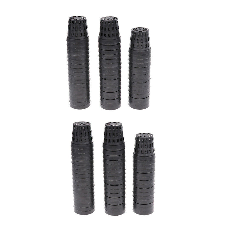 100x Reusable Black Plastic Mini Planting Basket Cups Water Grass Cultivate