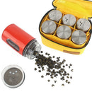 6Pcs Outdoor Seasoning Bottle Set Stainless Steel Glass Bottle Camping Barb