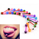 20Pcs Multicolor Stud Tounge Rings Bar  Barbell Body Piercing Jewelry SpiritedME