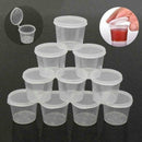 100Pcs/Set Small Plastic Sauce Cups Food Storage Containers Boxes+Lid Clear J2T2