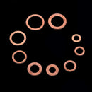 200 Pcs M5-M14 Copper Crush Washer Gasket Set Flat Ring Seal Assortment Kit