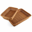 1X(Bread Basket 2Pcs Rectangle Imitation Rattan Woven Storage Basket For Fr