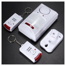 Wireless IR Motion Sensor Detector & 2 Remote Home Security Burglar Alarm S
