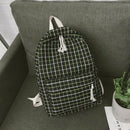 New Fashion Women'S Backpack College Wind Student Girl Bag Travel Plaid Sty