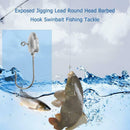 5pcs 2g Exposed Jigging Lead Round Head Barbed Hook Swinbait Fishing Tackle