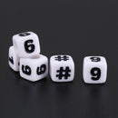 300 White Mixed Number & Symbol Cubic Beads 7x7mm(1/4 inchx1/4 inch) S6J4