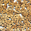 100pcs 2 Holes Lovely Brown Wood Wooden Sewing Heart Shape Button Craft 16* V7Z2