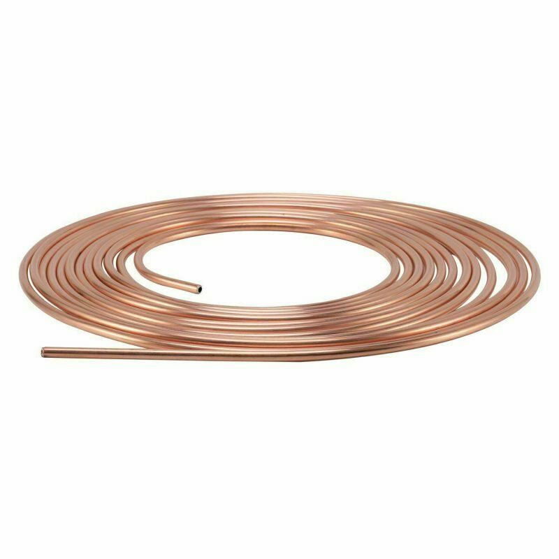 25FT 3/16" Copper Brake Pipe Tube Hose Kits 10mm Fittings Male+Female Nuts J Ew