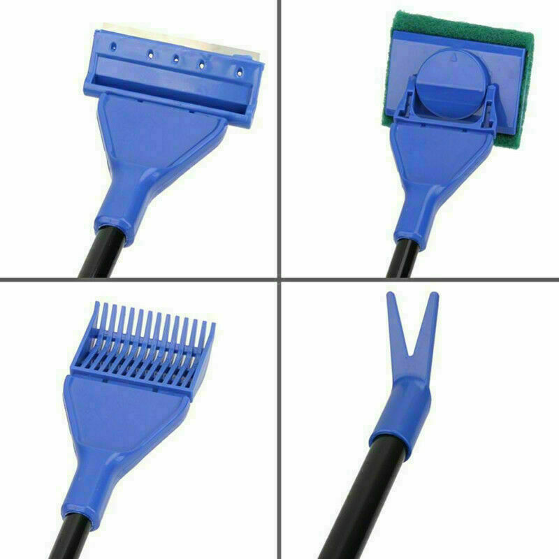 5in1 Fish Tank Aquarium Cleaning Brush Gravel Rake Sponge Net Fork Gift