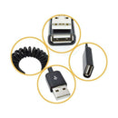 Spiral Coiled USB A male to A female adapter adaptor Cable 1M 3FT Y7G2