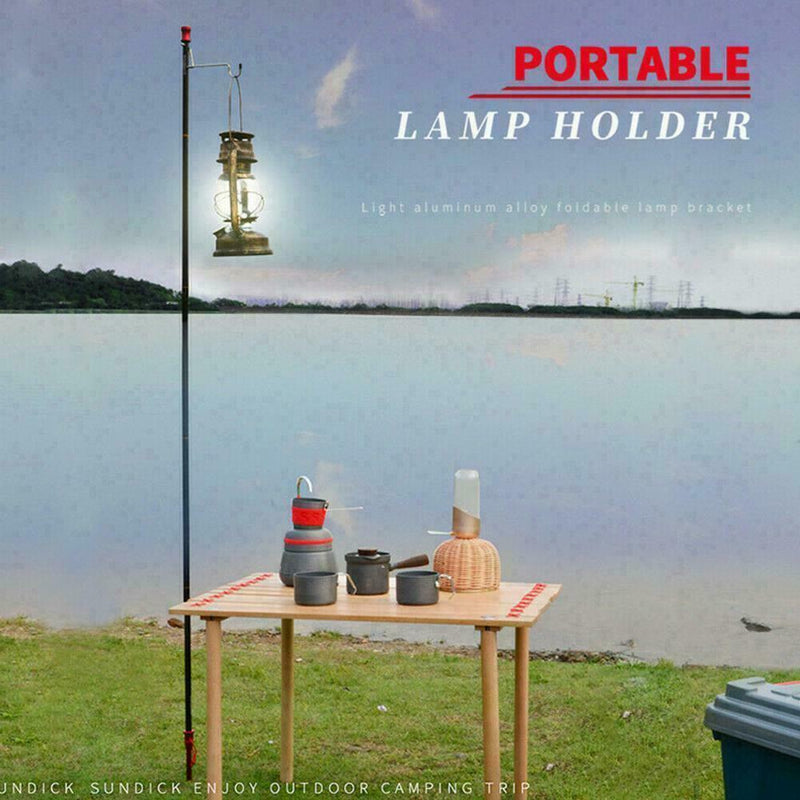 Detachable Camping Lantern Stand Outdoor Portable Garden Lamp BBQ Holder C2P0