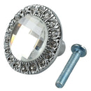 1pcs Crystal Glass Clear Round Pull Handle Glittering Rhinestone Knob for C