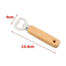 Wine Beer Bottle Opener Wooden Handle Stainless Steel Opening Tool Kitchen F1D6