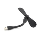 Mini Flexible USB Fan for Power Bank Laptop PC Computer AC Charger (Black)