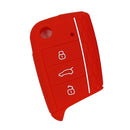 Flod Key Silicone 3Buttons Protective Case Cover for Volkswagen 2017 Red