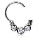 Crystal Stainless Steel Nose Hoop Rings Studs Women Cartilage Piercing Jewelry Z