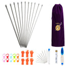 42Pcs Ergonomic Crochet Hooks Set with Storage Poucn Bag Knitting Needles Kits