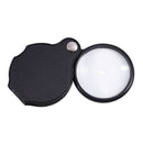 4X Round Shape Foldable Pocket Spiegel Magnifying Glass Black T9H5