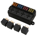 12 Way Blade Fuse Holder Box with Spade Terminals and Fuse 4PCS 4Pin 12V 40 F8T2