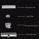 Stainless Steel Floor Drain bathroom Shower Floor Long Square Shower Large