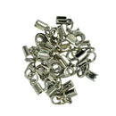 24 Sets Cord Crimp End Caps for Necklace Bracelet Ropes Cord Connector DIY