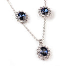 Fashion Blue Crystal Wedding Snowflake Necklace Earrings Jewelry Sets Gift â„–[