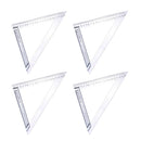 4x Stainless Steel Triangle Metal Measuring Ruler,DIY Drawing/Cutting Ruler