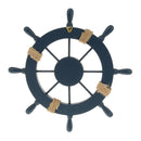 11'' Nautical Beach Wooden Ship Steering Wheel Bedroom Wall Decor Dark Blue