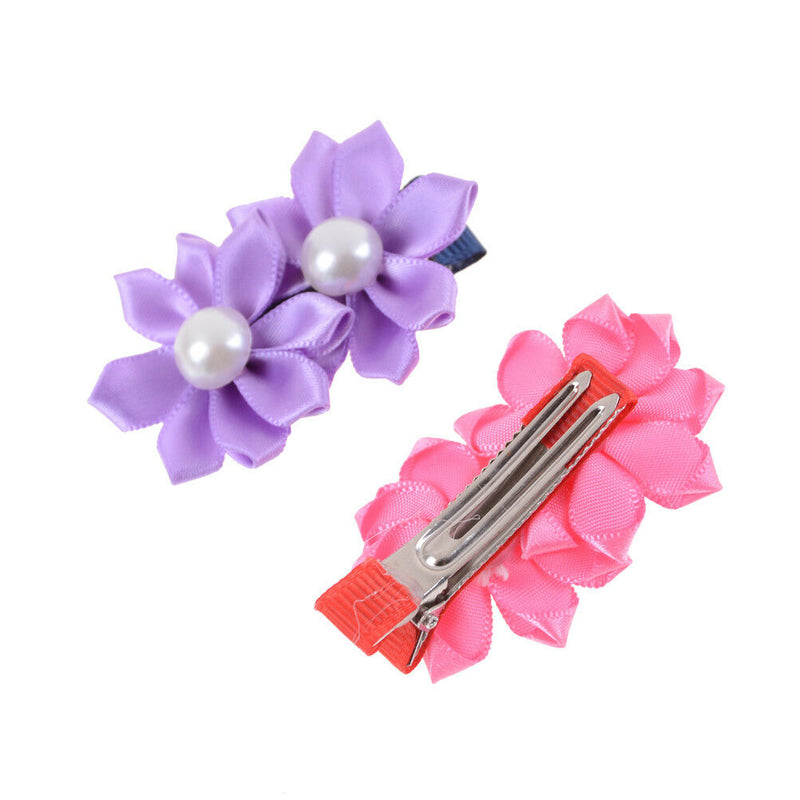 3x/lot Girls two Flowers Hairpins Kids Hair Clip Hair Accessories LJ* LJ