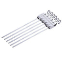 6x  Wide Stainless Steel Barbecue Skewer BBQ Needle Grills 45cm,Extensible