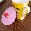 Cartoon Fruit Dustproof Reusable Silicone Cup Cover Seal Lid (Watermelon) A