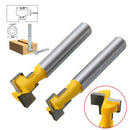 2pcs t-slot router bit for 3/8 "& 1/2" hex, 1/4 "shank milling cutter tool