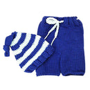 Newborn Baby Photography Props 2pcs Costume Knitted Striped Pants with Hat
