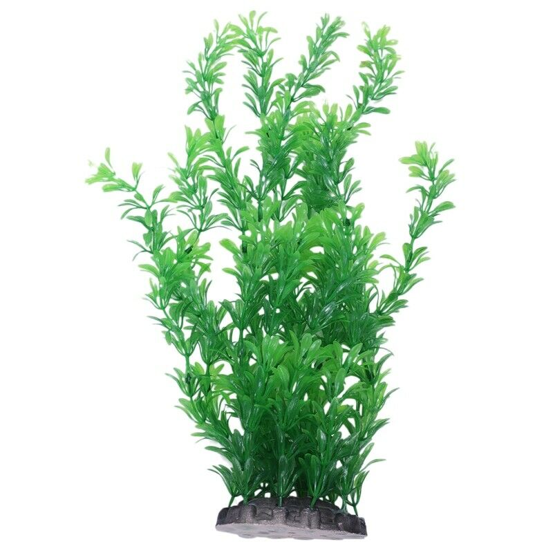 40cm Plastic Green Leaves Underwater Plants Decoration for Fish Tank Aquari L4K9