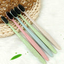 20X Wheat Straw Handle Bamboo Charcoal Soft Bristles Travel Toothbrush Ora ZUN