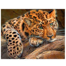 35x25cm 5D Diamond Leopard Painting DIY Cross Stitch Needlework Craft Decor