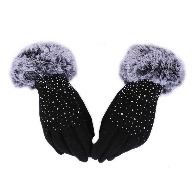 Gloves, Women winter outdoor sports gloves touch screen warm gloves (black)