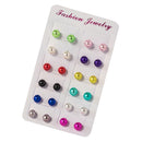 24Pcs Assorted Boho Stud Earrings Set Round Ball Earrings Stud Piercing Earrings