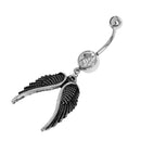 14G Angel Wings Dangle Belly Button Ring Navel Ring Body Piercing Jewelry