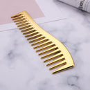 Electroplating Hairdressing Comb Hair Brush Large Wide Tooth Combs (Yellow) A