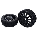 2pcs 1/8 Rubebr Tire Tyres Wheel Rim for Buggy On-road Car Models Black