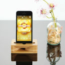 Sound Amplifier Speaker Stand Desk Sound Wooden Holder Beige