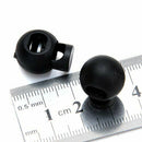 100 x Black Ball Cord Locks Toggles Round Cordlocks O8S4