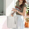 4pcs/Set Lichi Leather Tassels Women Tote Shoulder Clutch Card Bags (Grey)