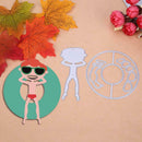 4pcs Swim Ring Boy Metal Cutting Dies DIY Scrapbooking Embossing Stencils