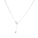 Double Heart Crystal Pendant Necklace Adjustable Clavicle Chain Choker Jewel&+