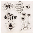 Happy Bee and flower honeycomb Silicone Stamp DIY Scrapbooking Photo Album OZ