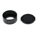 35mm Metal Screw in Lens Hood for 35mm f1.7 50mm f1.4 CCTV + Lens Cap Black