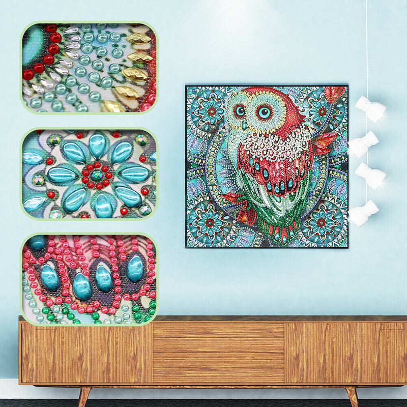 5D DIY Special Shaped Diamond Painting Owl Cross Stitch Mosaic Kit (R114)